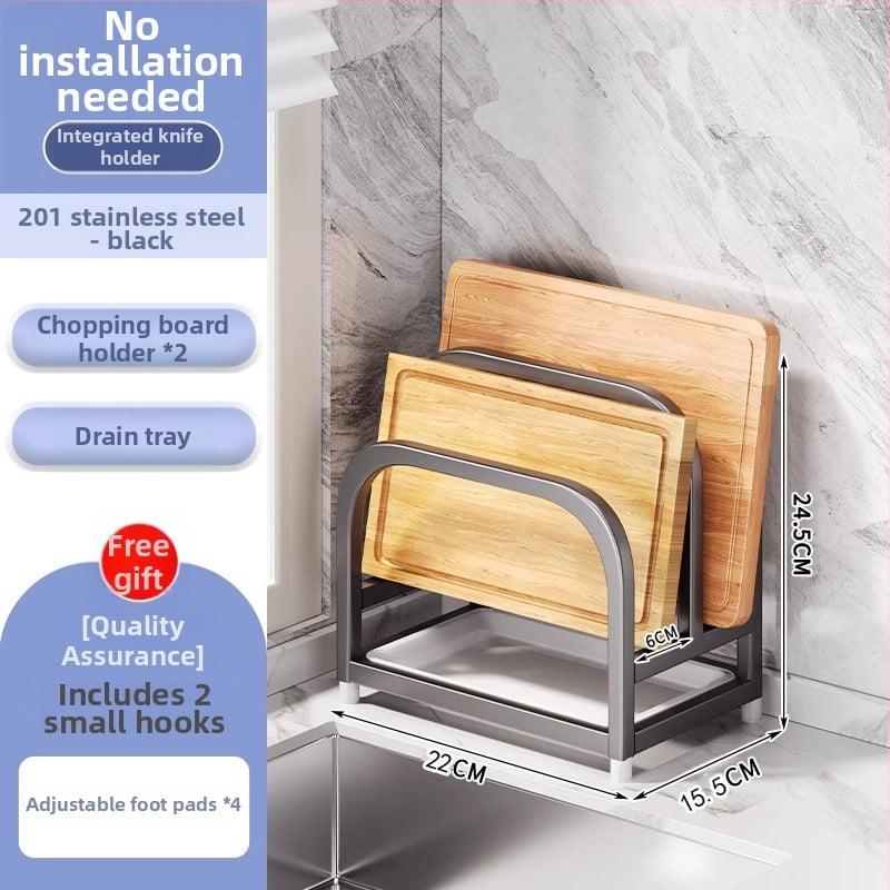 Roostevabast terasest lõikelauahoidik, köögikorraldus drenaažiga, paigalduseta, lihtne ja kaasaegne stiil