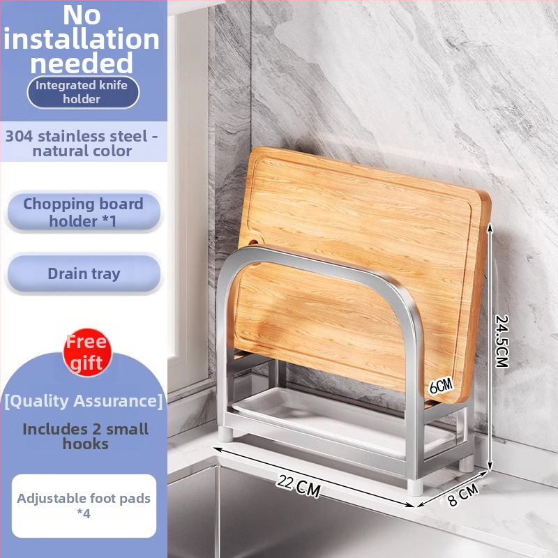 Roostevabast terasest lõikelauahoidik, köögikorraldus drenaažiga, paigalduseta, lihtne ja kaasaegne stiil