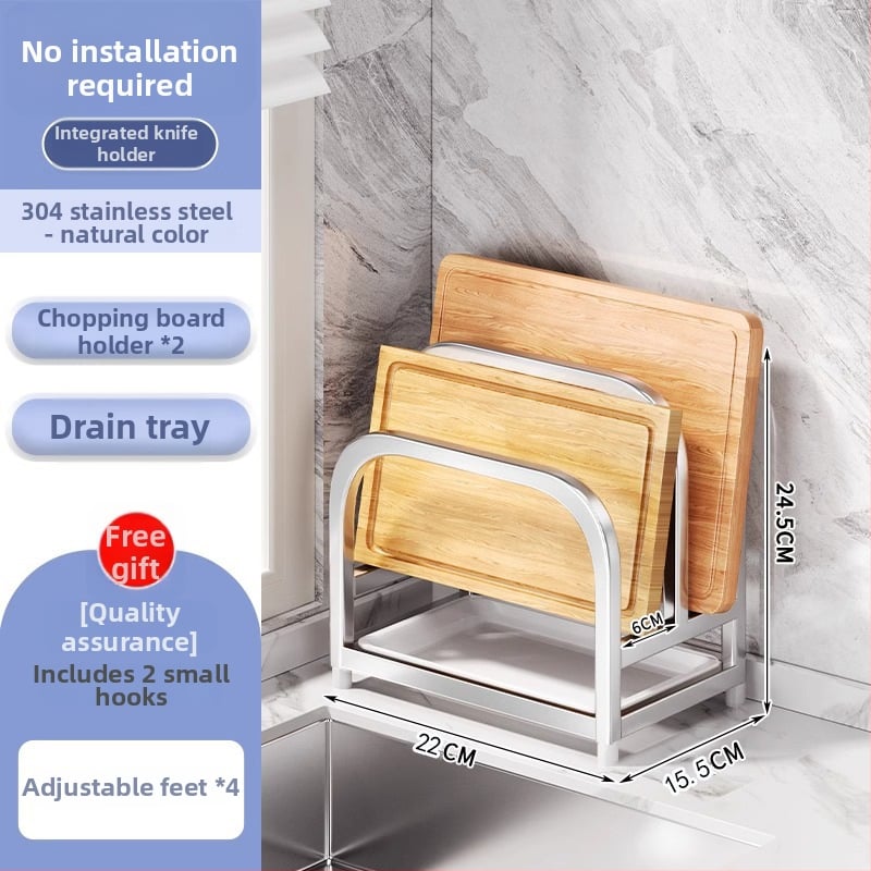 Roostevabast terasest lõikelauahoidik, köögikorraldus drenaažiga, paigalduseta, lihtne ja kaasaegne stiil