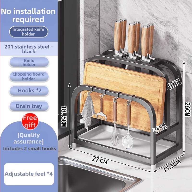 Roostevabast terasest lõikelauahoidik, köögikorraldus drenaažiga, paigalduseta, lihtne ja kaasaegne stiil