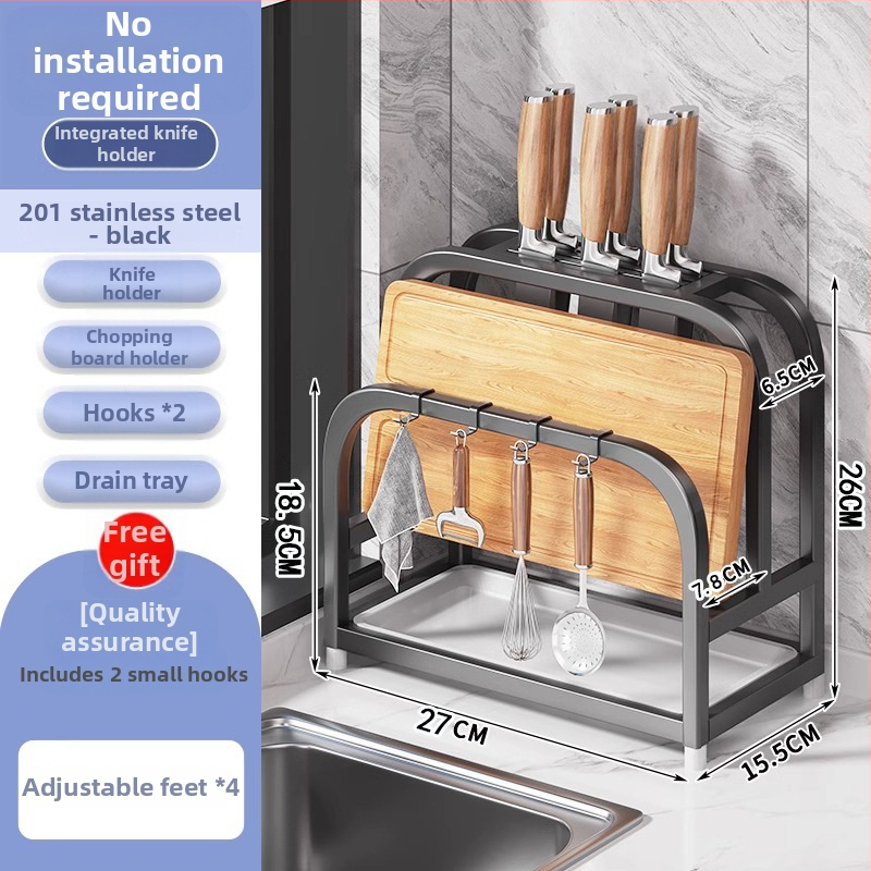 Roostevabast terasest lõikelauahoidik, köögikorraldus drenaažiga, paigalduseta, lihtne ja kaasaegne stiil