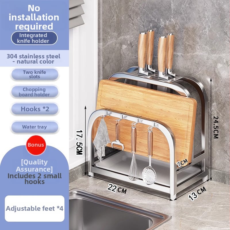 Roostevabast terasest lõikelauahoidik, köögikorraldus drenaažiga, paigalduseta, lihtne ja kaasaegne stiil