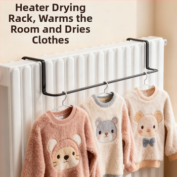 Κρεμάστρα καλοριφέρ με ενσωματωμένο άγκιστρο για ρούχα - Σίδηρος, Μονό άγκιστρο, Σύγχρονος μινιμαλισμός, Χωρητικότητα 1-3 kg, Διατέθηκε τον χειμώνα του 2025.