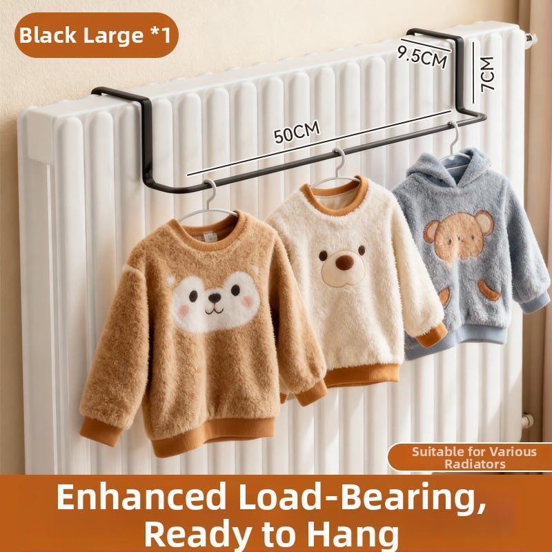 Κρεμάστρα καλοριφέρ με ενσωματωμένο άγκιστρο για ρούχα - Σίδηρος, Μονό άγκιστρο, Σύγχρονος μινιμαλισμός, Χωρητικότητα 1-3 kg, Διατέθηκε τον χειμώνα του 2025.