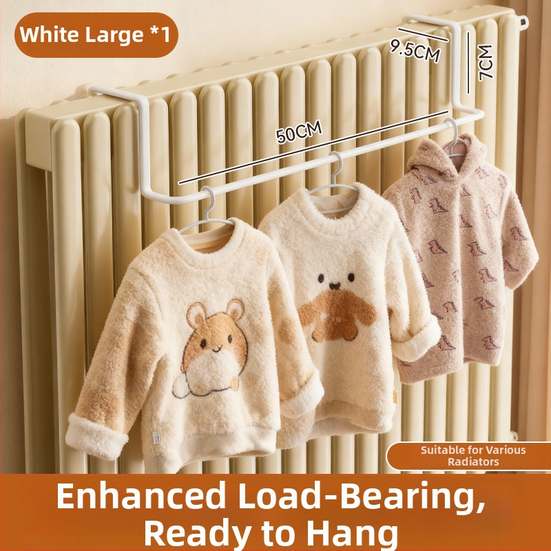 Κρεμάστρα καλοριφέρ με ενσωματωμένο άγκιστρο για ρούχα - Σίδηρος, Μονό άγκιστρο, Σύγχρονος μινιμαλισμός, Χωρητικότητα 1-3 kg, Διατέθηκε τον χειμώνα του 2025.