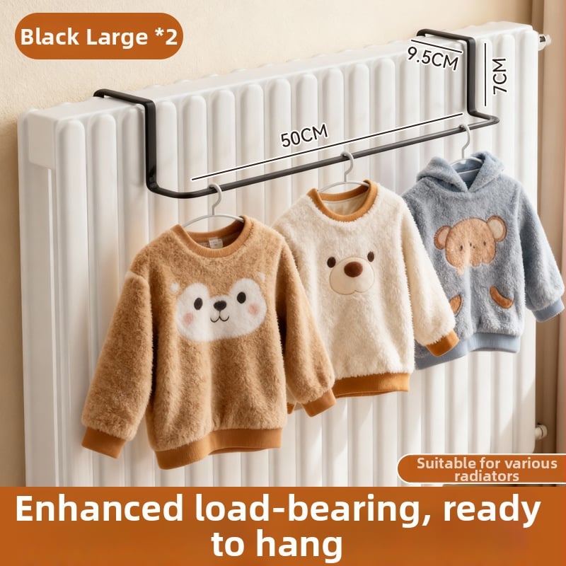 Κρεμάστρα καλοριφέρ με ενσωματωμένο άγκιστρο για ρούχα - Σίδηρος, Μονό άγκιστρο, Σύγχρονος μινιμαλισμός, Χωρητικότητα 1-3 kg, Διατέθηκε τον χειμώνα του 2025.