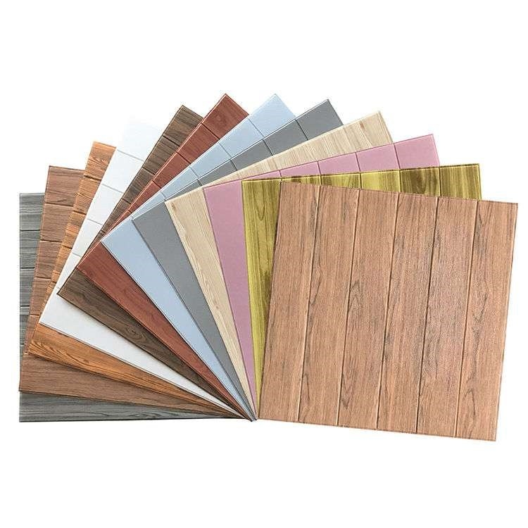 3D дървесен стенен стикер - самозалепващ, водоустойчив, 1 бр., за хол/спалня, Нов китайски стил (Материал: XPE пяна)