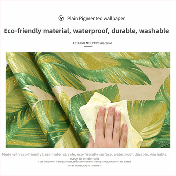 Nordic banánlevél tapéta nappaliba és hálószobába – PVC, nedvességálló, olajálló, vízálló, absztrakt dekor stílus