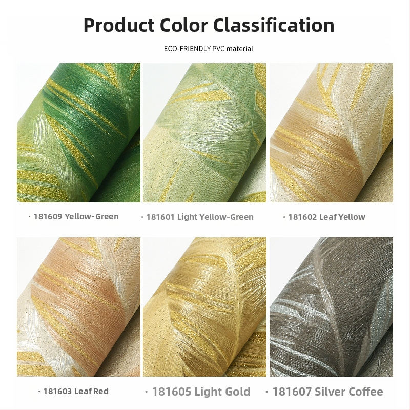 Nordic banánlevél tapéta nappaliba és hálószobába – PVC, nedvességálló, olajálló, vízálló, absztrakt dekor stílus