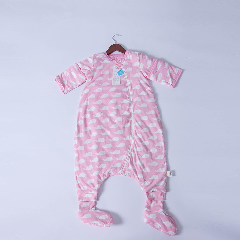 Spavaći vreća za bebe i djecu, s odvojenim nogama i odvojivim rukavima, 100% pamuk, sve sezone, regulacija temperature
