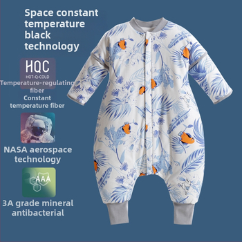 Guļammaiss zīdaiņiem un bērniem | Karikatūru raksts | Audums no 95% kokvilnas | Antibakteriāla piepildījuma ar nemainīgu temperatūru | Noņemami piedurknēm | Metāla rāvējslēdzējs