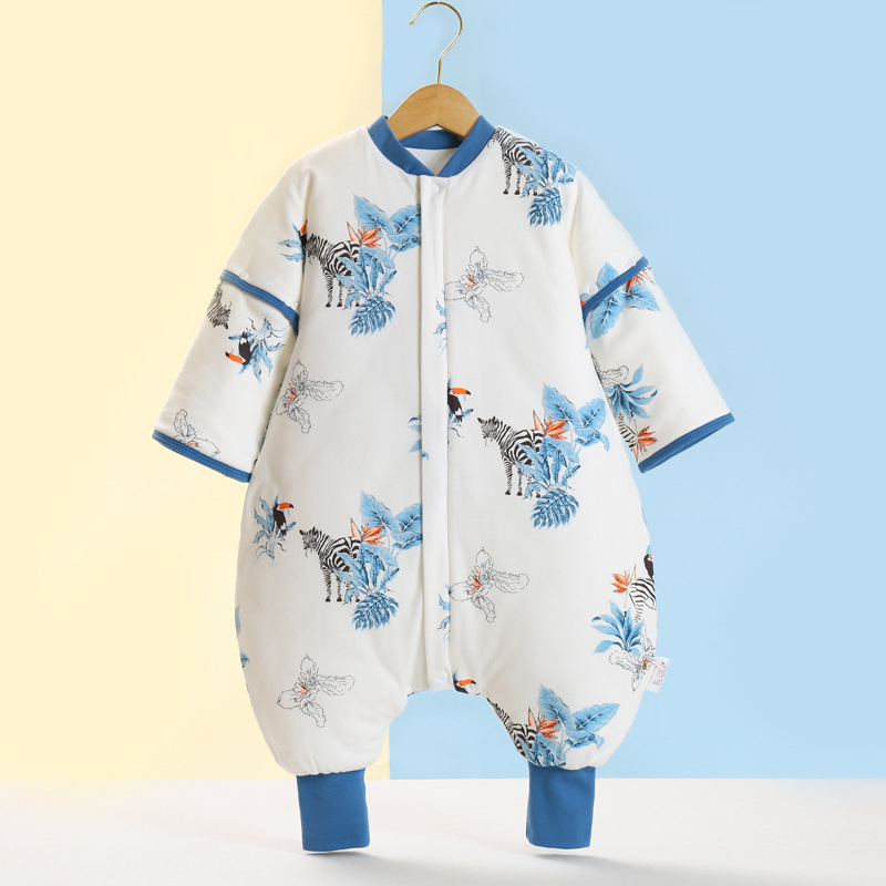 Guļammaiss zīdaiņiem un bērniem | Karikatūru raksts | Audums no 95% kokvilnas | Antibakteriāla piepildījuma ar nemainīgu temperatūru | Noņemami piedurknēm | Metāla rāvējslēdzējs