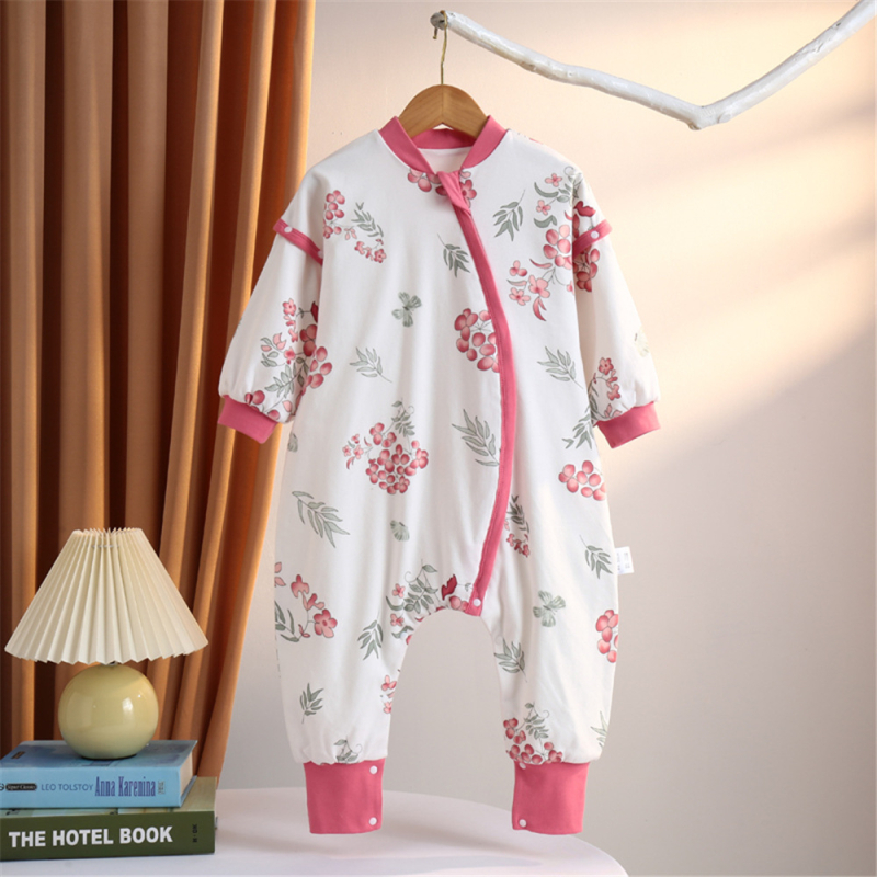 Guļammaiss zīdaiņiem un bērniem | Karikatūru raksts | Audums no 95% kokvilnas | Antibakteriāla piepildījuma ar nemainīgu temperatūru | Noņemami piedurknēm | Metāla rāvējslēdzējs