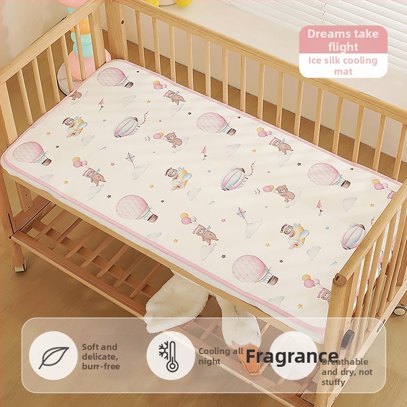 Лятно спално килимче за бебета, дишаща ice silk материя, детски мат за деца на възраст 0–14 години