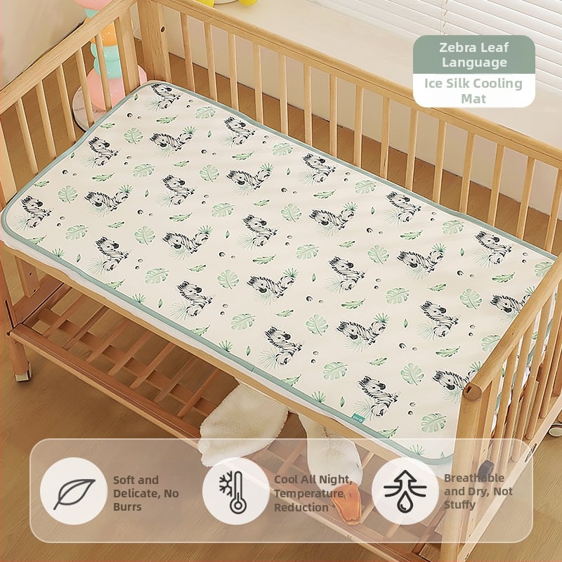 Лятно спално килимче за бебета, дишаща ice silk материя, детски мат за деца на възраст 0–14 години