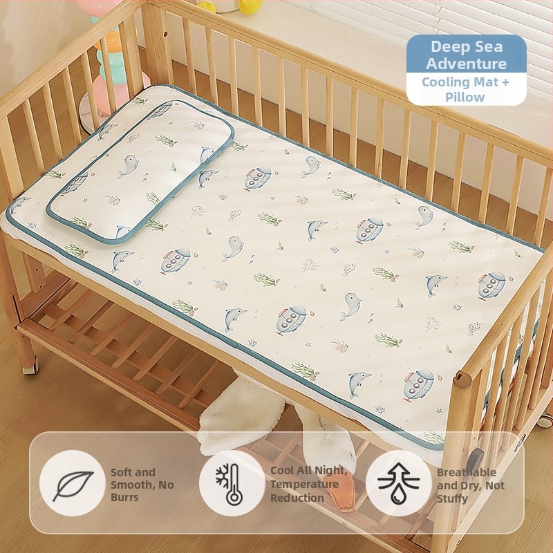 Лятно спално килимче за бебета, дишаща ice silk материя, детски мат за деца на възраст 0–14 години