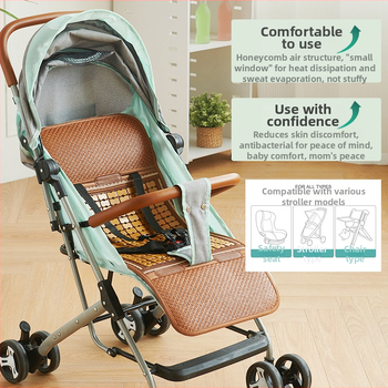 Мат за детска количка – Бамбук + имитационен ратан; Марка: Powerful merchant; Предназначено за: Бебе; Категория: Мат