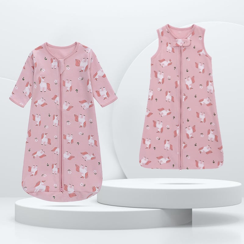 Zīdaiņu guļammaiss, vestes stilā, Miracle zīmols, ārējais materiāls 100% kokvilna, pildījums un oderes kokvilna, rāvējslēdzējs nylons, druka, piemērots vasarai, pavasarim un rudenim, zīdaiņiem 0–1 gads.