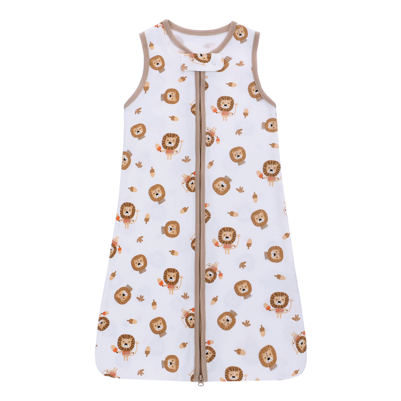 Zīdaiņu guļammaiss, vestes stilā, Miracle zīmols, ārējais materiāls 100% kokvilna, pildījums un oderes kokvilna, rāvējslēdzējs nylons, druka, piemērots vasarai, pavasarim un rudenim, zīdaiņiem 0–1 gads.