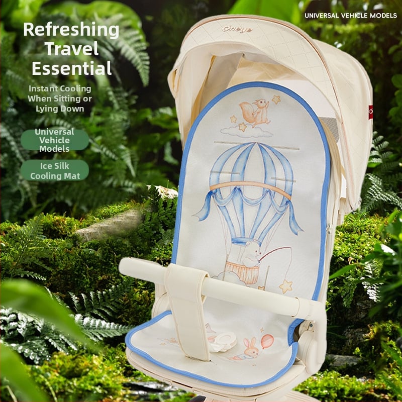 Мат за количка за новородено – Ice Silk, летен дишащ и потабсорбиращ подложка за седалката на бебето