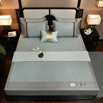 Ice Silk ja rattan mattide komplekt tikitud, kokkupandav, modernne minimalistlik stiil, kohandatav