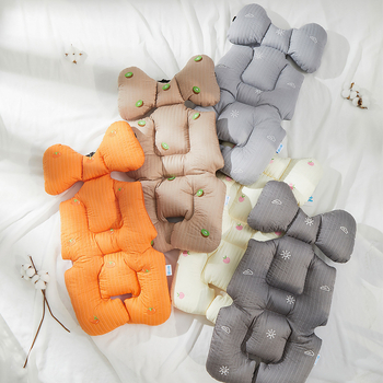 Jastučnica za sjedalicu kolica s podrškom za leđa, pamukasta debela jastučnica, kompatibilna s kolicima i stolom za hranjenje, sve sezone