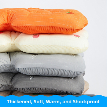 Jastučnica za sjedalicu kolica s podrškom za leđa, pamukasta debela jastučnica, kompatibilna s kolicima i stolom za hranjenje, sve sezone