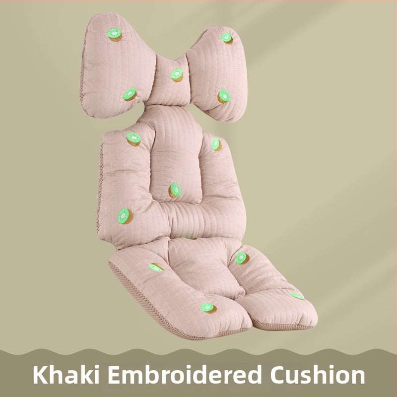 Jastučnica za sjedalicu kolica s podrškom za leđa, pamukasta debela jastučnica, kompatibilna s kolicima i stolom za hranjenje, sve sezone