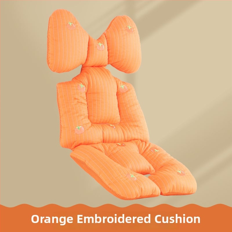 Jastučnica za sjedalicu kolica s podrškom za leđa, pamukasta debela jastučnica, kompatibilna s kolicima i stolom za hranjenje, sve sezone