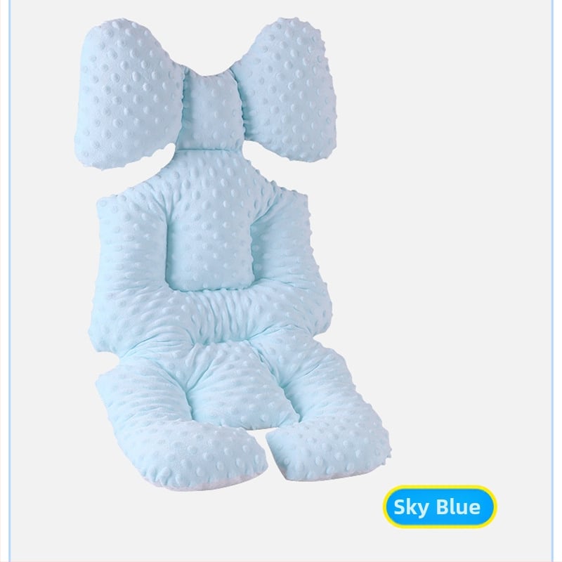 Jastučnica za sjedalicu kolica s podrškom za leđa, pamukasta debela jastučnica, kompatibilna s kolicima i stolom za hranjenje, sve sezone