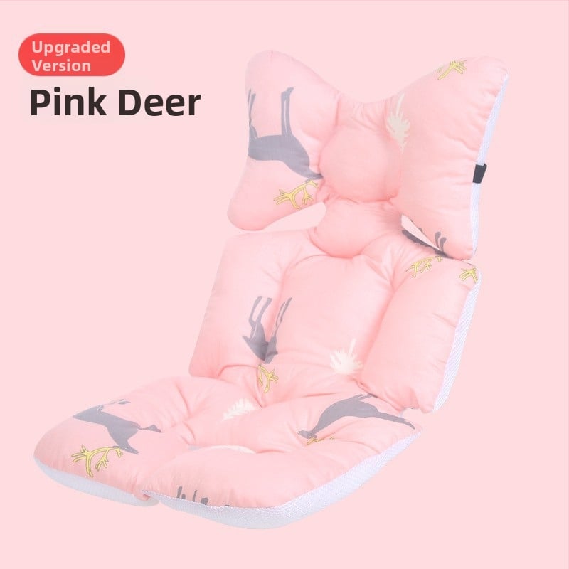 Jastučnica za sjedalicu kolica s podrškom za leđa, pamukasta debela jastučnica, kompatibilna s kolicima i stolom za hranjenje, sve sezone