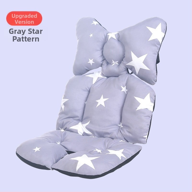Jastučnica za sjedalicu kolica s podrškom za leđa, pamukasta debela jastučnica, kompatibilna s kolicima i stolom za hranjenje, sve sezone