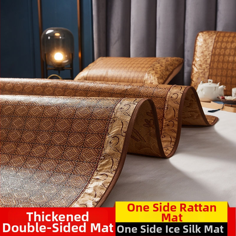 Ice Silk Mat komplekt – sünteetiline kiud, tikandiga kudumine, kaasaegne minimalistlik stiil