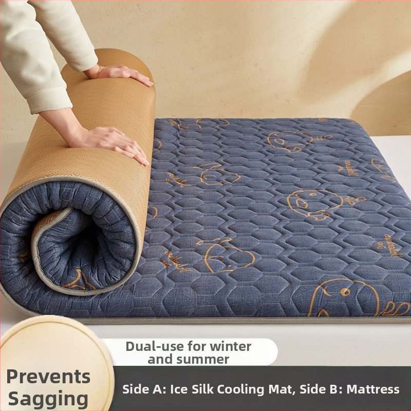 Dvojstranná mäkká podložka na posteľ, Jacquard tkanie, Ice Silk Mat, Chemické vlákno, Moderný minimalistický štýl