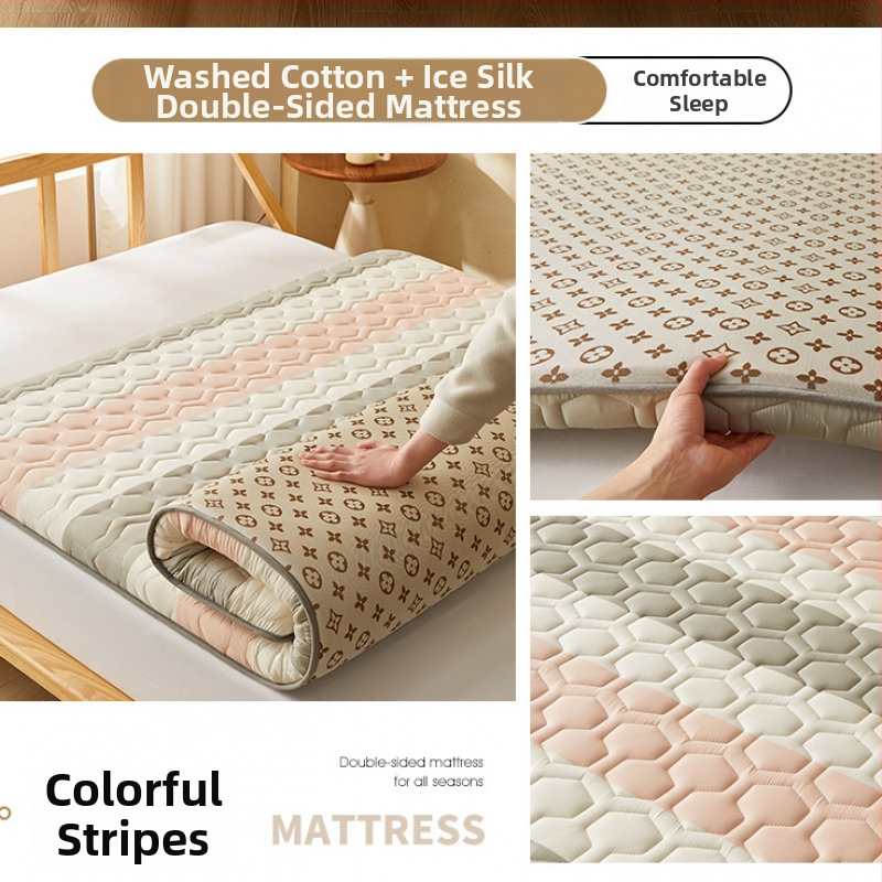 Kahekülgne pehme voodimatt, Jacquard-kude, Ice Silk Mat, Keemilised kiud, Modernne minimalistlik stiil