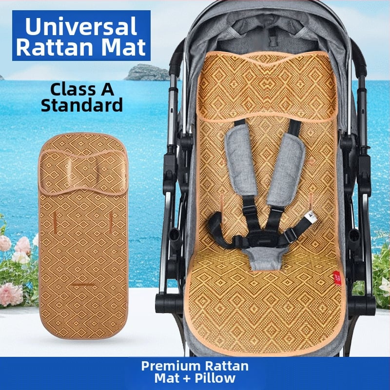 Мат за детска количка и столче за хранене - дишащи бамбукови влакна, антихлъзгаща повърхност, за бебета