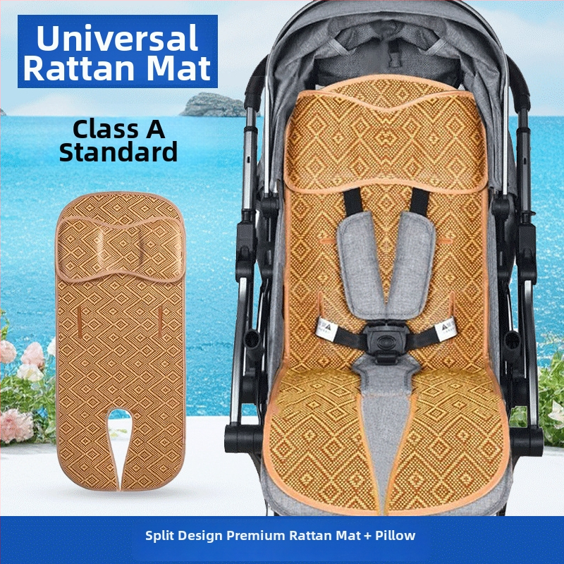 Мат за детска количка и столче за хранене - дишащи бамбукови влакна, антихлъзгаща повърхност, за бебета