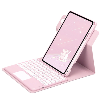 360° rotējošs akrila planšetdatora aizsargkorpuss ar Bluetooth tastatūru un stilusa nodalījumu, piemērots iPad 11. paaudzei
