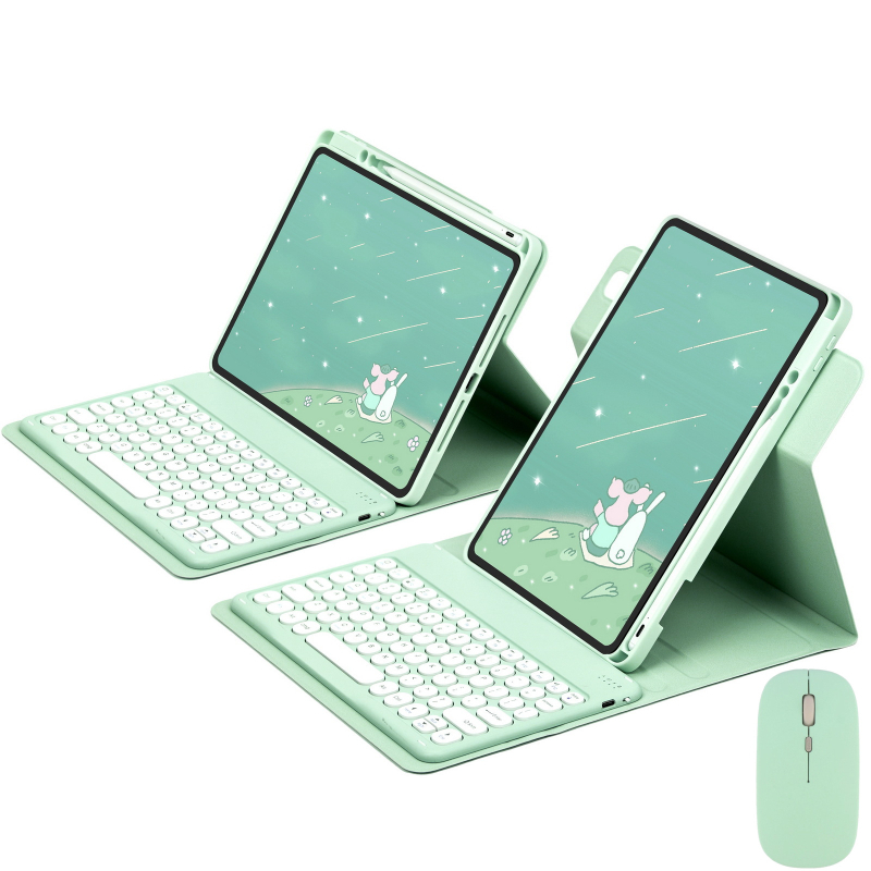 360° rotējošs akrila planšetdatora aizsargkorpuss ar Bluetooth tastatūru un stilusa nodalījumu, piemērots iPad 11. paaudzei