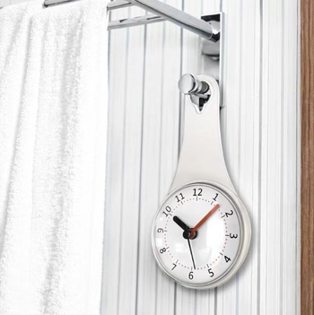 flaito Luminizirani ovalni zidni sat s usisnom čašom, vodootporan, kvarcni mehanizam, baterijsko napajanje, jednostrana