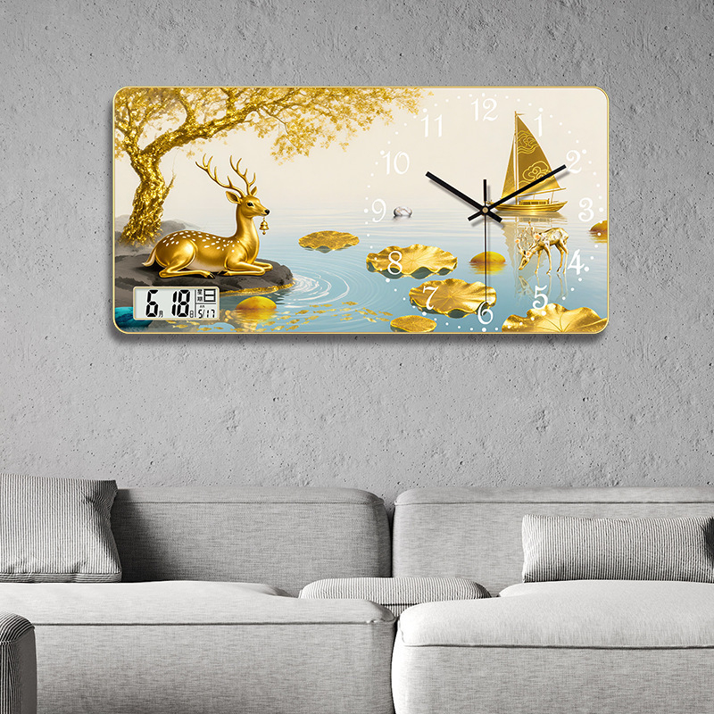 Fali óra örök kalendárummal 2025, vitorlás motívummal, numerikus kijelző, sima másodperc-mozgás, száraz elemű