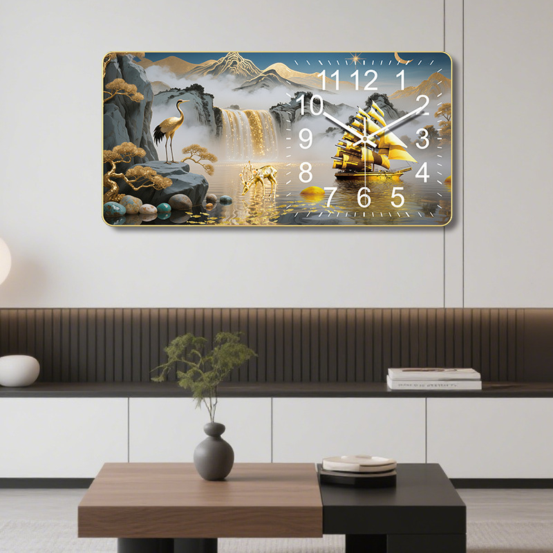 Fali óra örök kalendárummal 2025, vitorlás motívummal, numerikus kijelző, sima másodperc-mozgás, száraz elemű