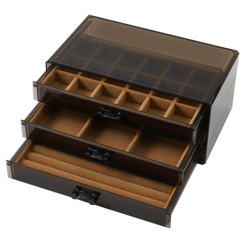 Višestruka kutija za nakit s ladicama, ABS materijal, čvrsta konstrukcija, bez prilagodbe