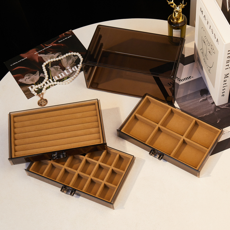 Višestruka kutija za nakit s ladicama, ABS materijal, čvrsta konstrukcija, bez prilagodbe