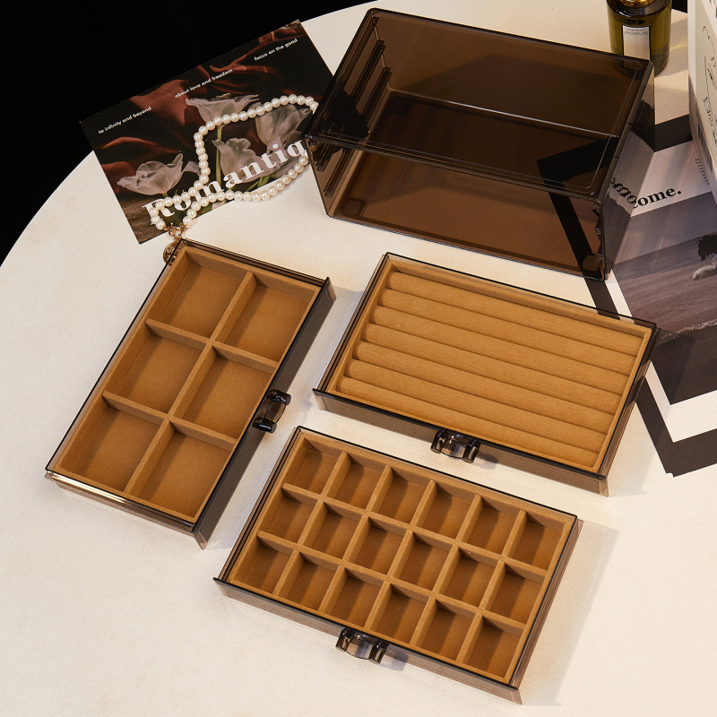 Višestruka kutija za nakit s ladicama, ABS materijal, čvrsta konstrukcija, bez prilagodbe