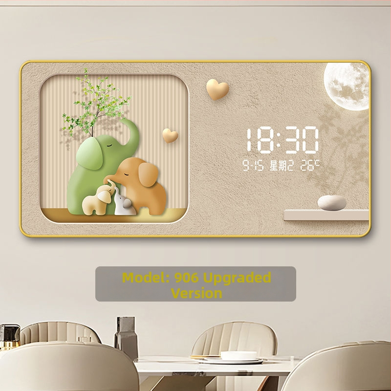 LED kijelzős falióra öröknaptárral, skandináv stílusú fa kerettel