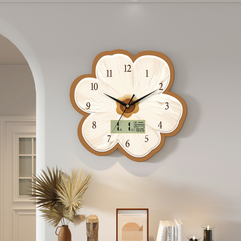 Falióra csendes működéssel, hőmérő és örökkévaló naptár, nap- és hónap kijelzése, elemes, egyoldalas