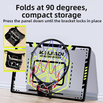 Coș de baschet montat pe perete, fără găuri, panou pentru copii, pentru interior și exterior