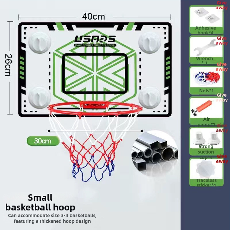 Coș de baschet montat pe perete, fără găuri, panou pentru copii, pentru interior și exterior