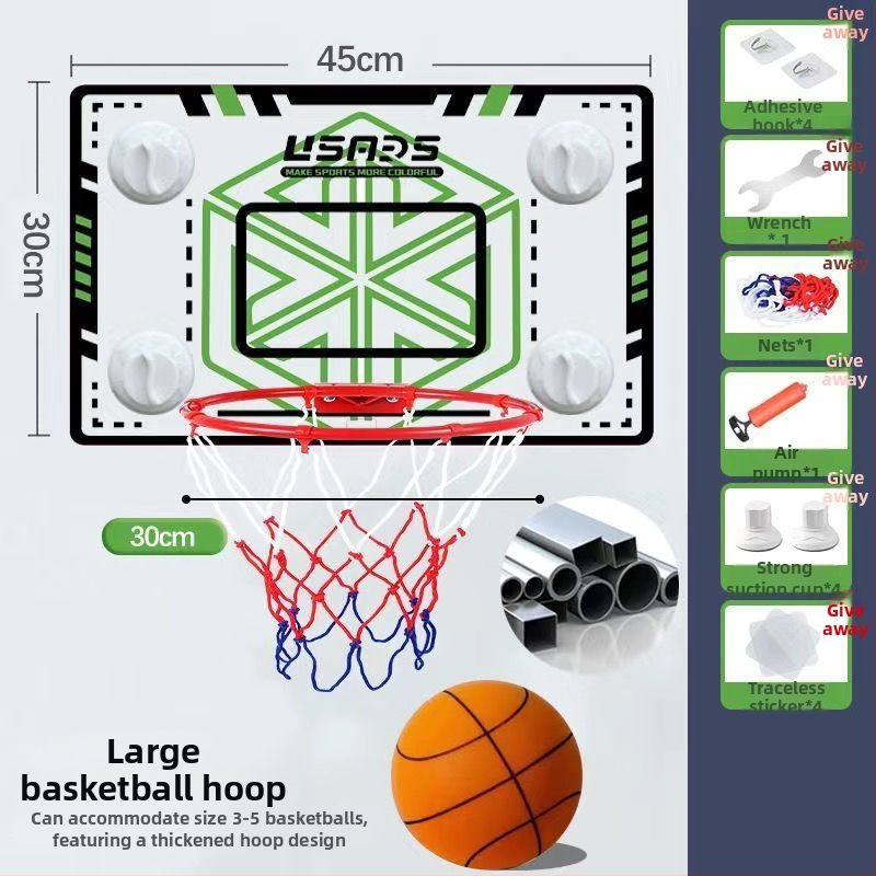 Coș de baschet montat pe perete, fără găuri, panou pentru copii, pentru interior și exterior